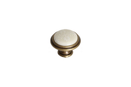 Ручка-кнопка, отделка бронза античная "Флоренция" + керамика