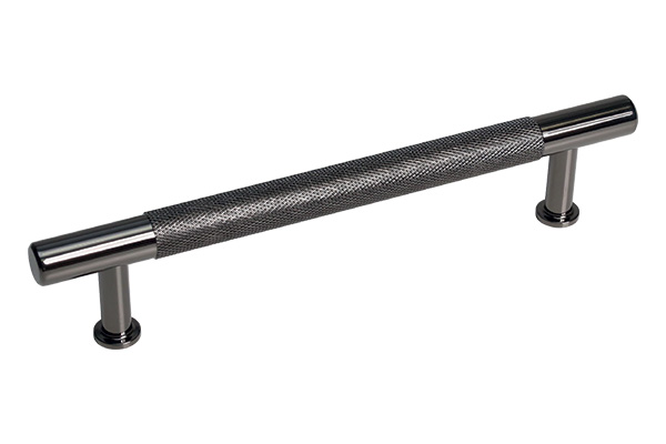 Ручка-скоба 128мм, отделка никель черный глянец