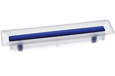 Ручка-скоба 96 мм,
отделка транспарент матовый + синий