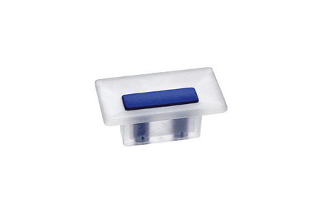 Ручка-кнопка 16 мм,
отделка транспарент матовый + синий