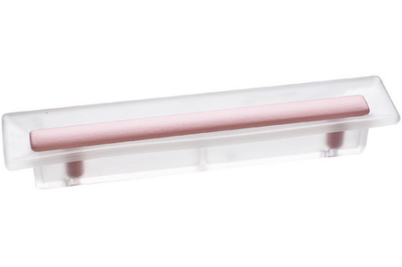 Ручка-скоба 96 мм,
отделка транспарент матовый + розовый