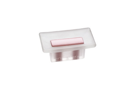 Ручка-кнопка 16 мм,
отделка транспарент матовый + розовый