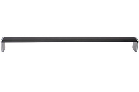 Ручка-скоба 320 мм,   отделка хром глянец + черный матовый