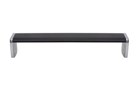 Ручка-скоба 160 мм,  отделка хром глянец + черный матовый