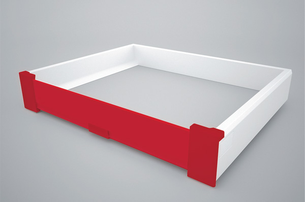 Комплект креплений для внутреннего ящика с профилем фронтальным, отделка белая
