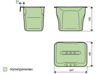 Контейнер (5л), пластик светло-серый с зелёной крышкой