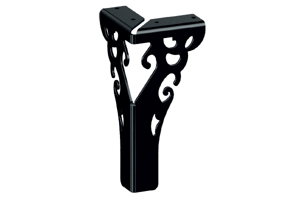 Ножка декоративная Кальяри, h.150, отделка черный бархат (матовый)