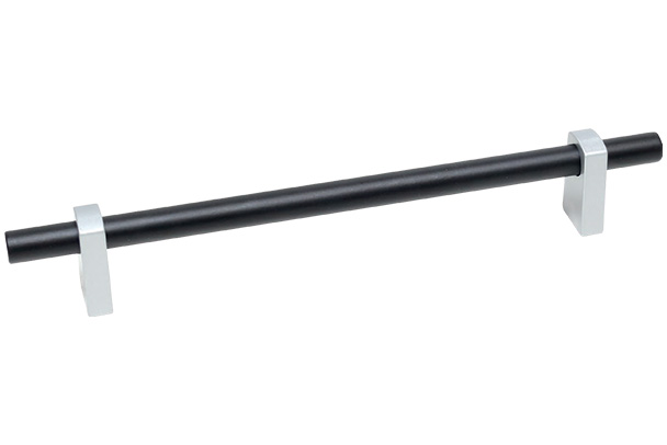 Ручка-скоба 160мм, отделка черный + хром матовый