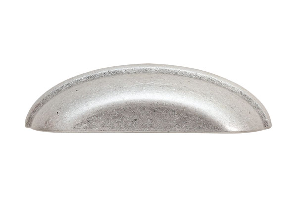 Ручка-ракушка 96мм, отделка старое серебро с блеском