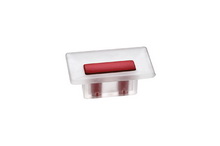 Ручка-кнопка 16 мм,
отделка транспарент матовый + красный