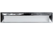 Ручка врезная 192мм, отделка белый глянец + хром глянец