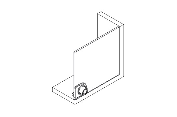 Адаптер для 1-й стеклянной двери, отделка никель глянец